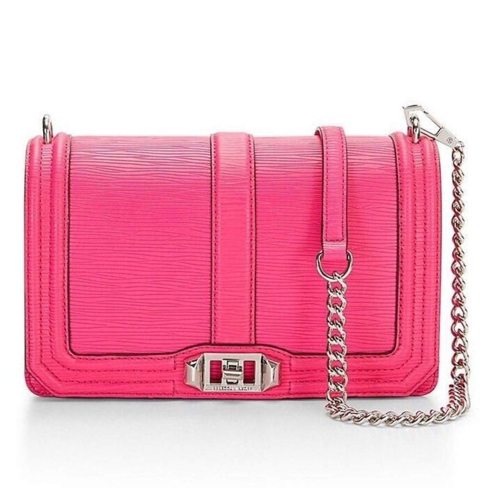 NWT Rebecca Minkoff Chevron Quilted Leather Love Crossbody Bag.